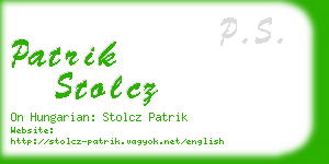 patrik stolcz business card